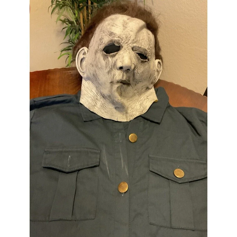 Michael Myers Halloween II Costume Adult Large Blue Jumpsuit Bloody Mask Spirit - Picture 1 of 9